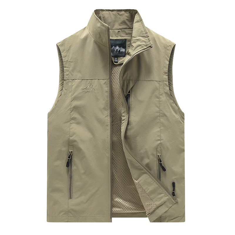 Muchos bolsillos de herramientas chaleco nuevo chaleco hombre verano delgado sin mangas hombro chaqueta de chaleco casual hombre