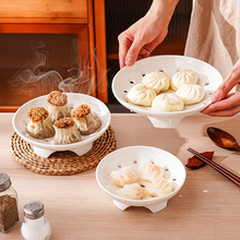 陶瓷蒸盘高脚蒸架篦子微波炉蒸屉笼万用圆形蒸煮支架炒锅小家用