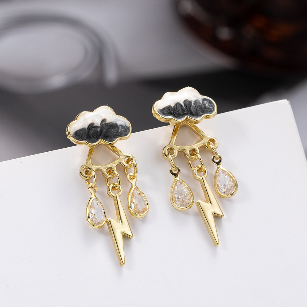 8g Weight Drop Earrings Classification 1 Pair Quantity Street Occasion Alloy Material 1 Pair Modern Style Water Droplets Plating Alloy Drop Earrings