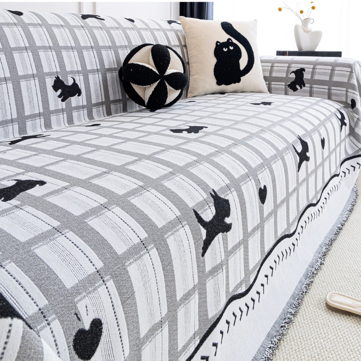 2025 nueva toalla de sofá de cubierta completa cuatro estaciones de alto nivel general sofá cubierta de cubierta de sofá manta anti-gato arañazo