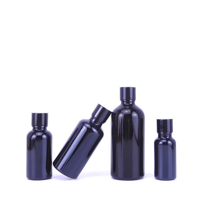 メーカー在庫 30ml ガラス分注ボトル エッセンス液体ボトル 化粧品包装材 黒エッセンシャルオイルボトル|undefined