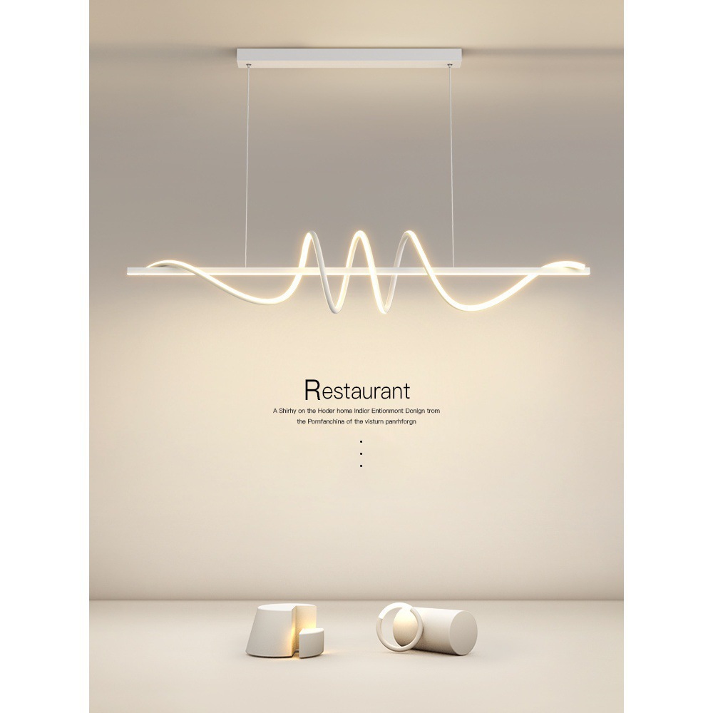 Lámpara de comedor de barra larga diseño minimalista iluminación moderna minimalista espiral creativa mesa de café lámpara de bar