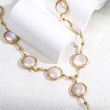 新款 巴洛克淡水珍珠项链女 欧美时尚轻奢设计天然珍珠长款毛衣链