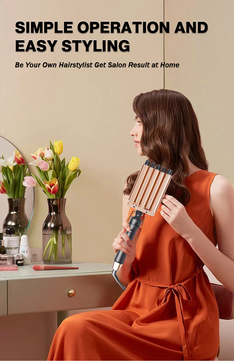 Bastone arricciacapelli automatico DSP Dansong con ricci grandi e onde che non danneggiano i capelli. Lo strumento per arricciare le persone pigre per uno styling domestico di lunga durata_voghion.com