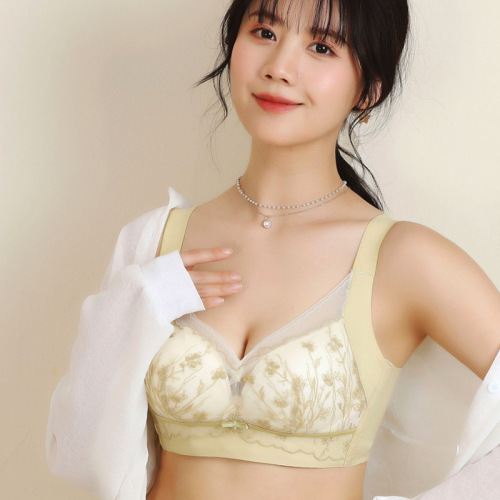  Spring New Beauty Salon Underwear No Magnetic No Steel Cup Thin Cup Shaping Adjustable Shoulder Straps Lace Bra