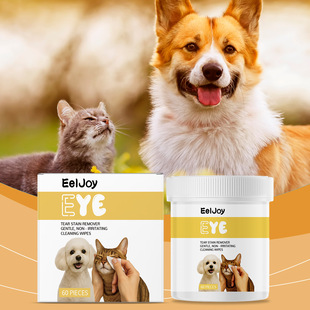 Eeljoy Pet Eye Wipes Soft and Skin Friendly Cleans Tears and No-Rinse Daily Cleaning Care for Dogs and Cats