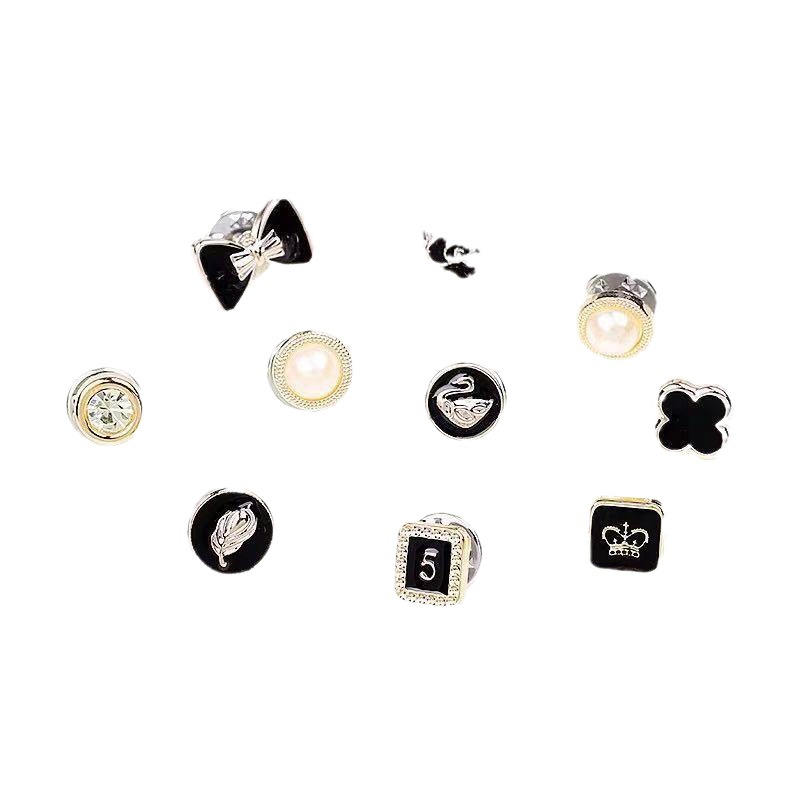 10 piezas de conjunto de la defensa coreana de la luz broche pequeño broche de mujer flor de brazo decoración de flores fijas accesorios de ropa de mujer flores