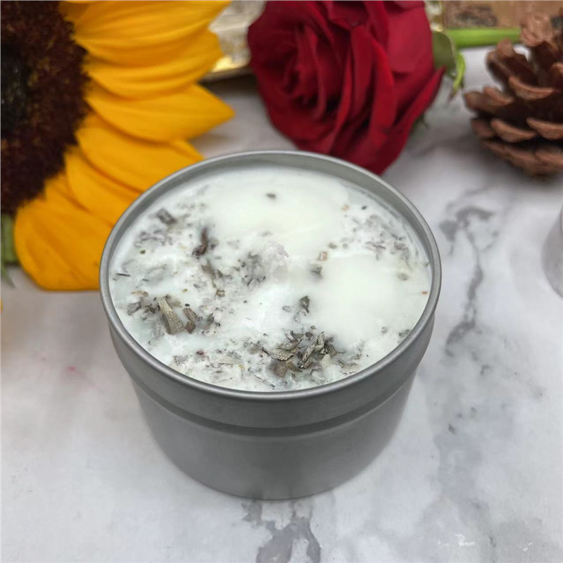 Vela de cera de soja para aromaterapia, salvia, cedro, madera sagrada, rosa, lavanda, purificación interior, lata de aluminio, tabletas de cera para aromaterapia
