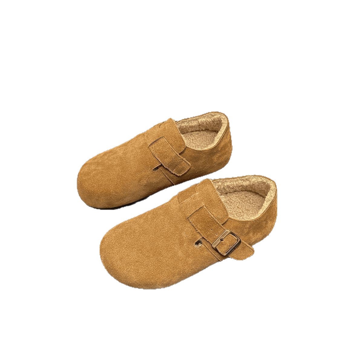 Nuevo todo incluido botones burken aumentando la altura interior y pelusa 2025 otoño invierno calentamiento ligero botones burken zapatos perezosos gruesos