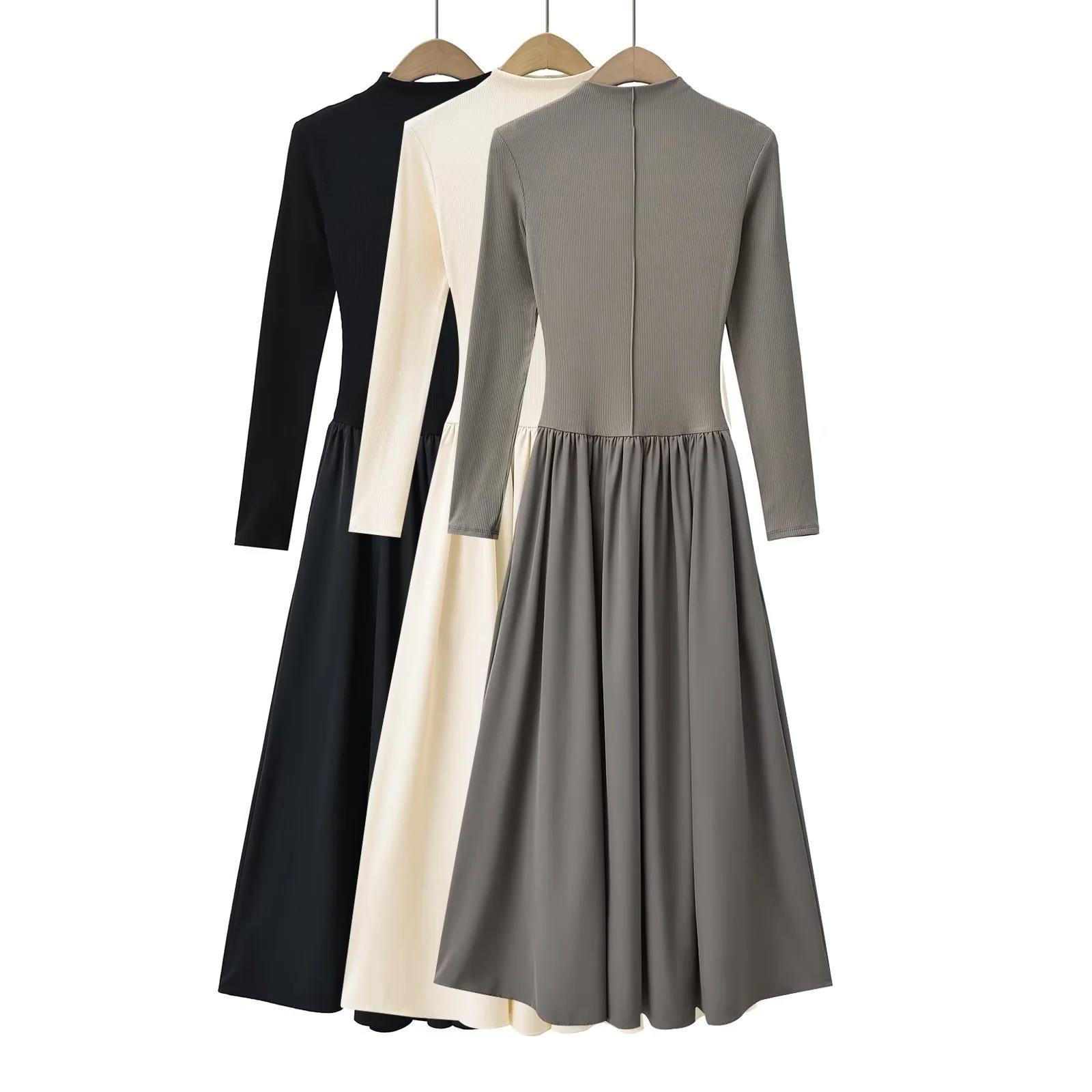Demi-season elegant solid color quick dry long skirt