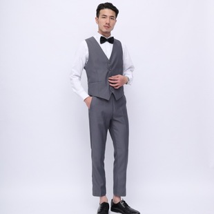 Groomsmen's Vest Three-Piece Set Brother's Fit Wedding Dress Overalls Suit Professional Vest Formal Wear