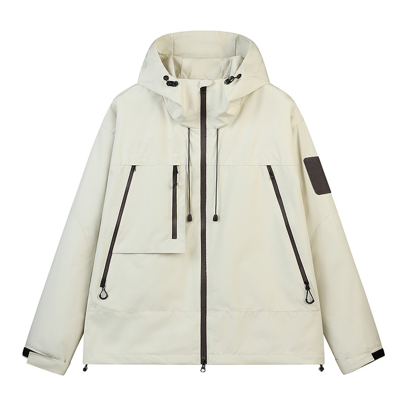 Chaqueta al aire libre transfronteriza hombre a prueba de viento impermeable montaña trajes de asalto chaqueta con capuz pareja chaqueta de pesca de montaña