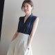 White V-Neck Satin Sleeveless Shirt Commuter Dress Top Design Niche Business Wear White Shirt Women's Wear