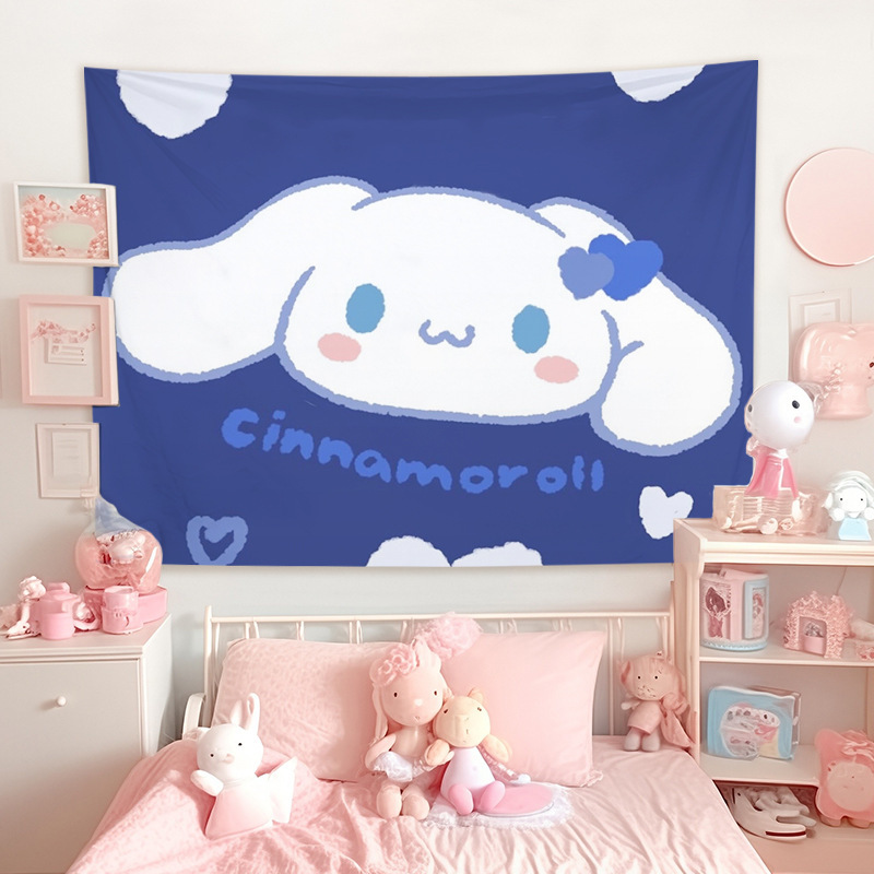 サンリオぬいぐるみクロミキティ猫部屋隠し装饰布寮かわいい少女心挂け毛布壁布|undefined
