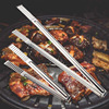 不锈钢食品夹加长波浪形烧烤夹自助烤肉夹多功能食物夹子烧烤工具|ru