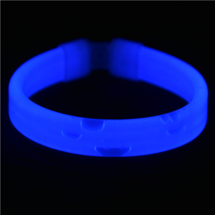 En stock al por mayor triple pulsera fluorescente bola partido desechable líquido triple fluorescente pulsera imprimible LOGO