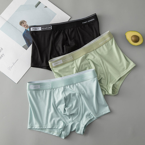 Dropshipping men's underwear solid color Lenzing Modal sports boys breathable boxer briefs boxer briefs