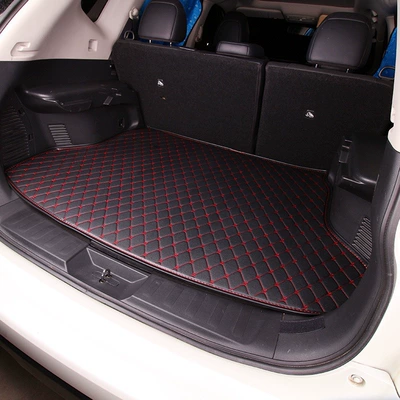 Cross-Border Supply of Leather Trunk Mats, Trunk Mat - flat-edgequilted-embroidery-black-red-thread-cross-border-exclusive-supply-small-packages-shipped-quickly