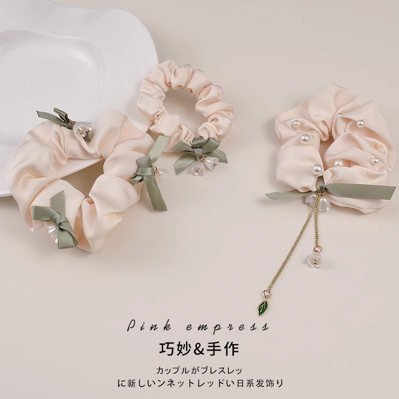 Orquídea de campana arco anillo de cabello intestino grueso de alta elasticidad cuerda de cabeza duradera cuerda de cabello de alta calidad temperamento banda de goma adornamiento para el cabello mujer