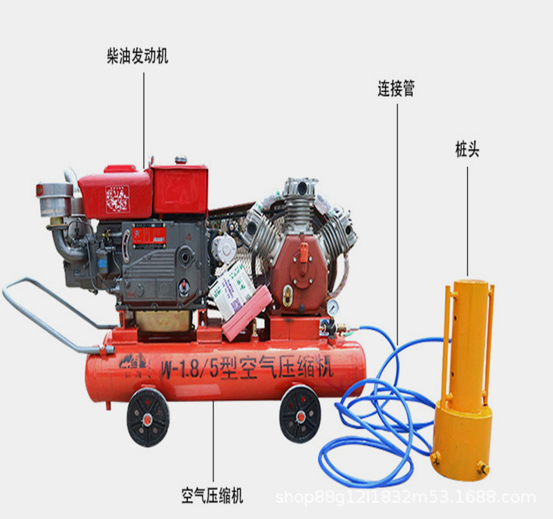 英森达热销气动防汛打桩机便携式抢险植桩 钢管木桩角铁钻孔神器