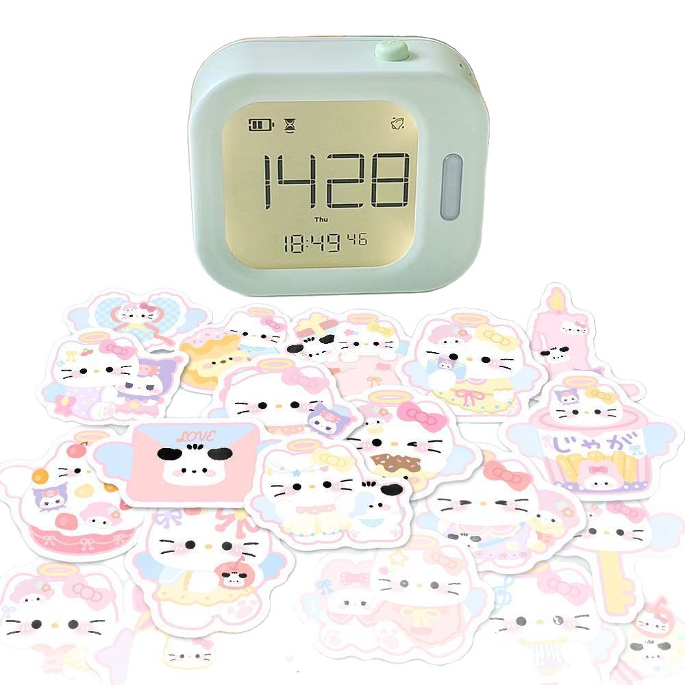 100 Angel Kitty Sanrio pegatinas encantadoras dibujos animados decoración bidimensional teléfono móvil contabilidad de escritorio pegatinas impermeables