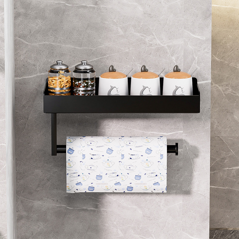 Kitchen Storage Rack Tissue Rack Punch-Free Bathroom Bathroom Wall-Mounted Washstand Toilet Towels Rack