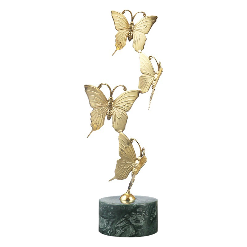 Декоративные украшения в виде бабочки, креативные современные офисные настольные украшения, украшение для дома, ТВ-шкаф, латунные ремесленные украшения