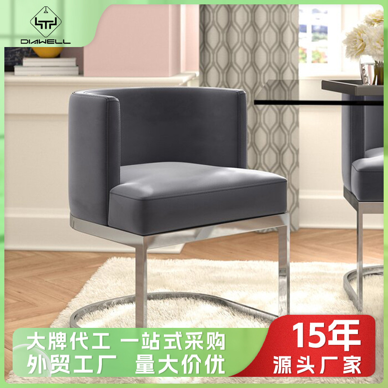 Silla de comedor de terciopelo exportada silla de comedor de Amazon silla de respaldo de lujo ligera silla de comedor moderna silla