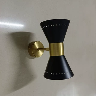 酒店餐厅走廊过道镂空光点双头喇叭壁灯卧室床头阅读灯轻奢风LED