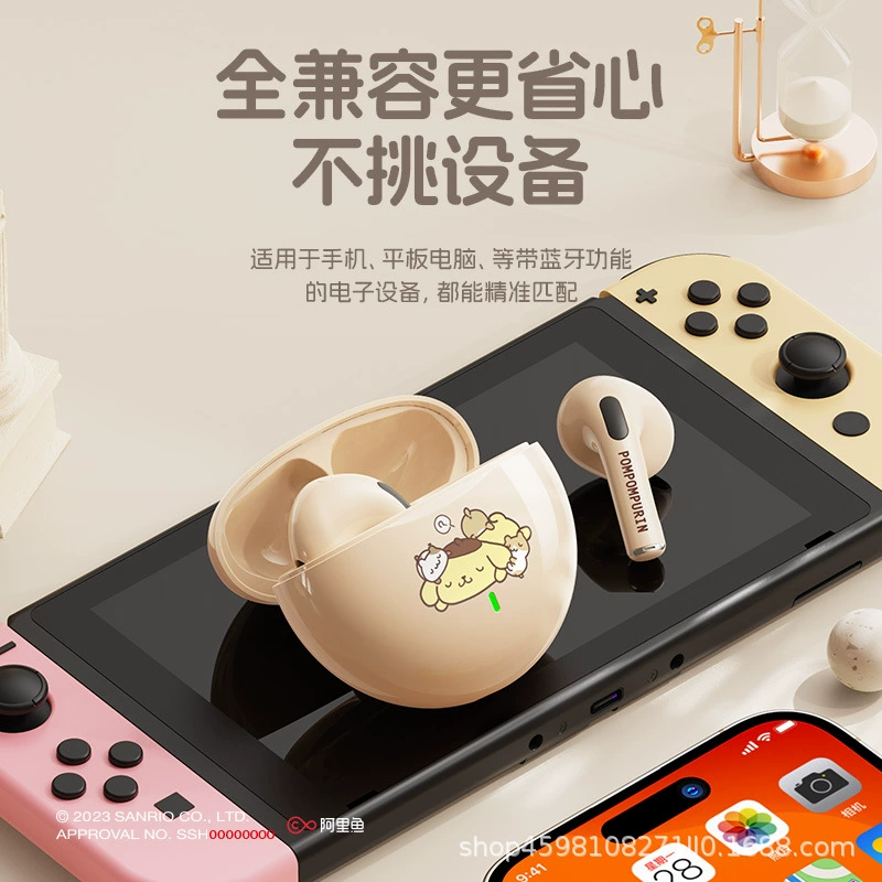 Новые наушники Sanrio Bluetooth с длительным временем работы, полу-вкладыши, милый мультяшный дизайн, шумоподавление, спортивная модель K26 для девушек