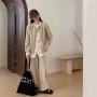 秋冬加厚圆领韩版阔腿裤