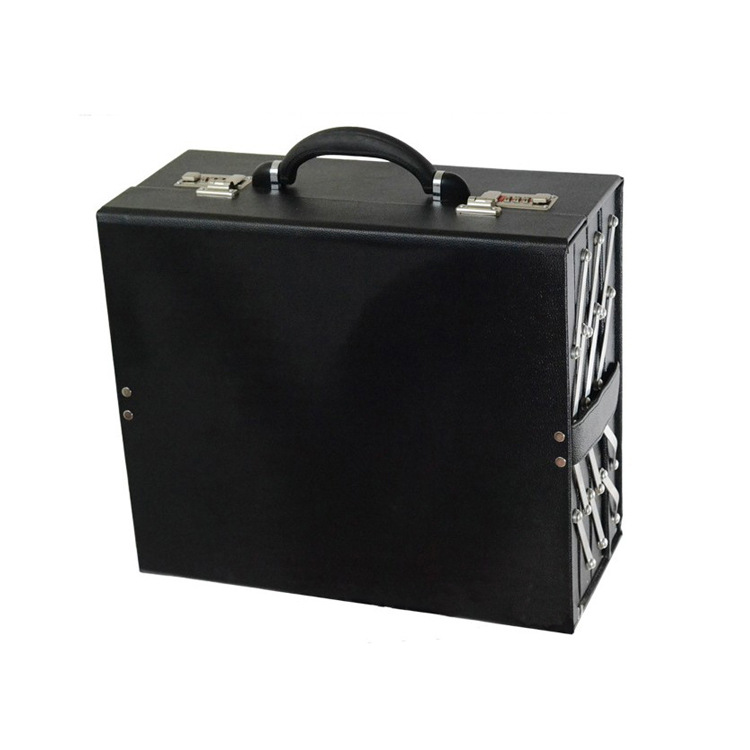 全展开式分层皮质眼镜展示箱 多功能眼镜收纳手提箱