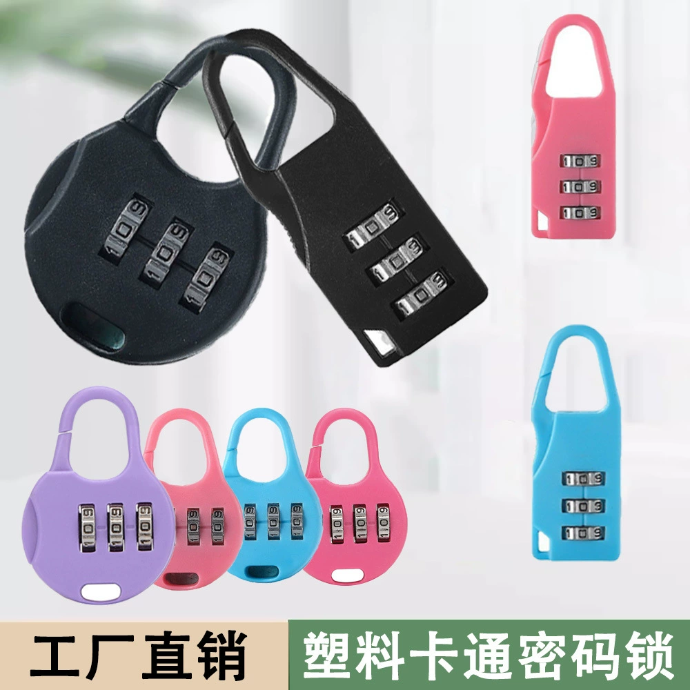 Трехпозиционный пластиковый мультяшный замок с паролем, школьный портфель, багаж, сумка-карандаш, замок с паролем на молнии, небольшой замок с паролем оптом