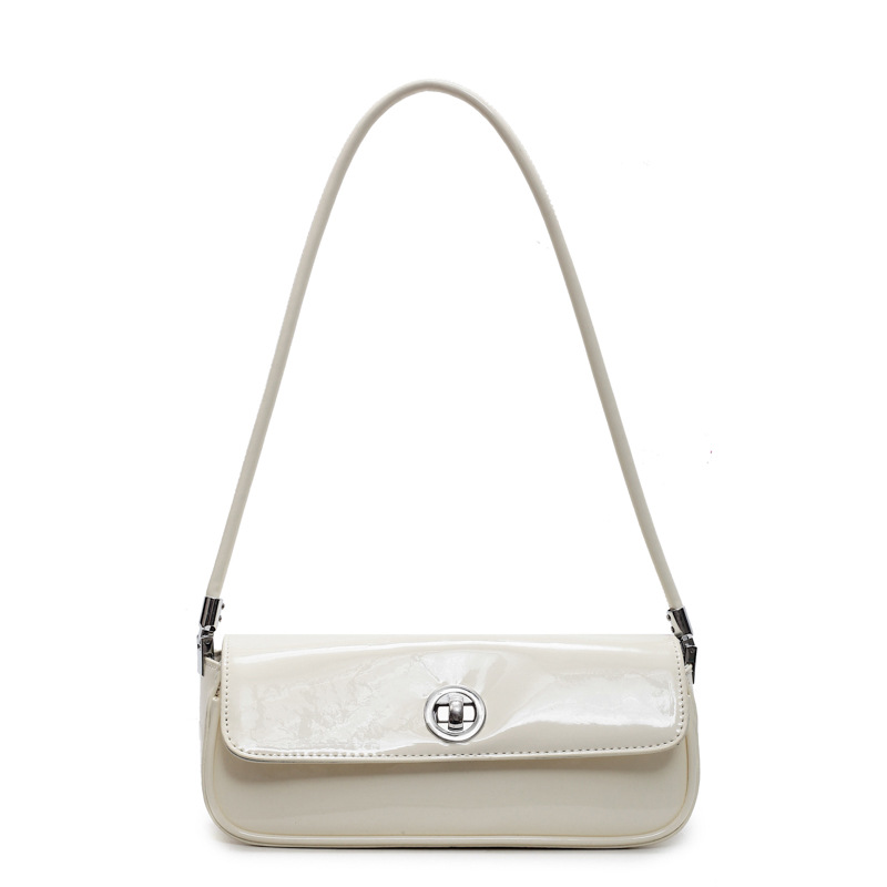 Bolso de axila de textura de alta calidad 2025 primavera nuevo bolso femenino charol brillante bolso de hombro fresco simple