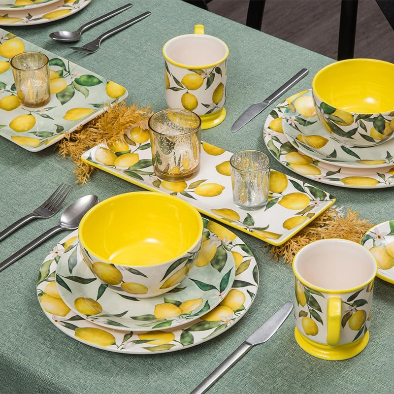 OMK Creative Lemon Plate Ins Style Household Plate Personalized Thai Restaurant Plate Ceramic Fruit Plate Wholesale OMK Creative Lemon Plate Ins Style Household Plate Personalized Thai Restaurant Plate Ceramic Fruit Plate Wholesale