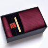 Men's gift box, red tie, brooch, set