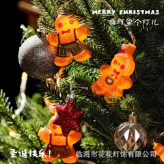 クリスマスデコレーション、クリスマスイブアレンジメント、ナイトライトペンダント、ジンジャーブレッドマンLEDカラーライトストリングペンダント、クリスマス用品