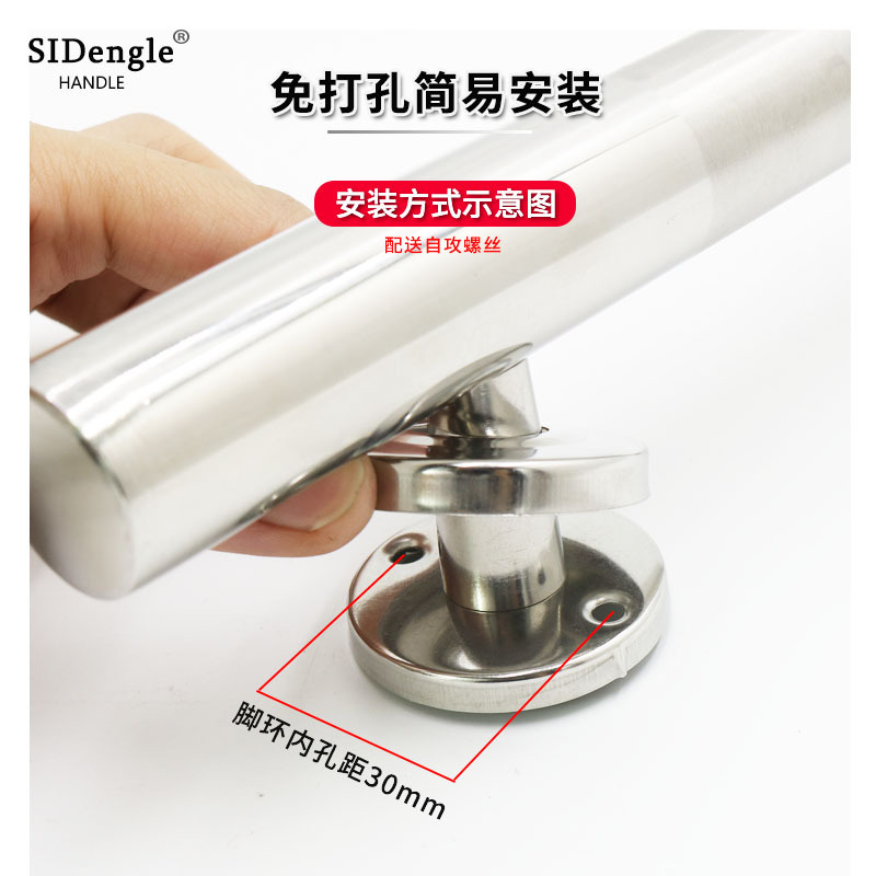 WBZ7 stainless steel exposed handle wooden door handle single side 300 long handle anti-theft door aluminum alloy door large iron door