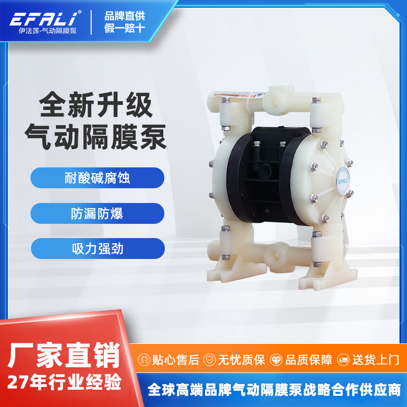 EFALI塑料非金属耐腐蚀小口径化工加药气动隔膜泵EP06（3/8寸）