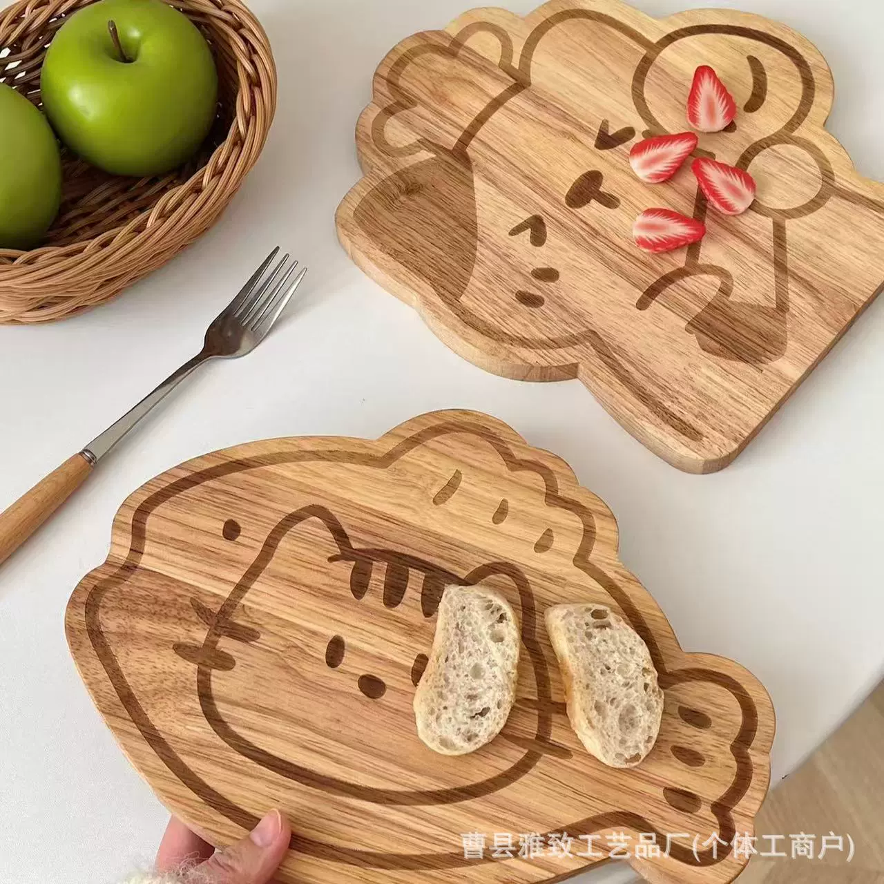 Домашняя разделочная доска из цельного дерева, кухонная милая разделочная доска для фруктов, детская пищевая добавка, мультяшная детская разделочная доска