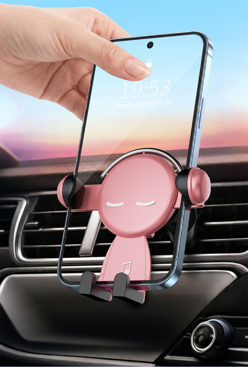 Creative Car Phone Holder Multifunctional Air Vent Navigation Holder Triangular Gravity Car Phone Holder Wholesale
