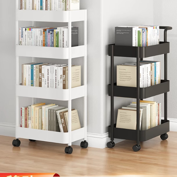 Bookshelf Rack Floor-Standing Simple Multi-Layer Kidsren's Storage Desk Desktop Living Room Reading Mobile Trolley Book R*