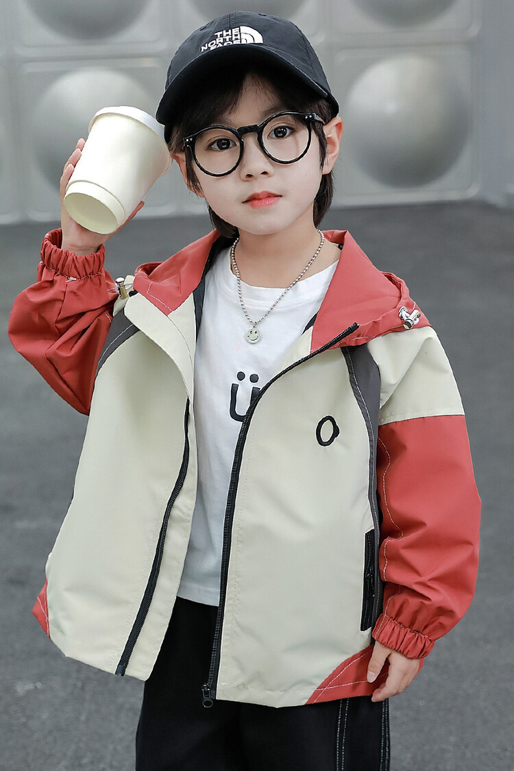 Cappotto con cappuccio colorato ricamato 2023 primavera e autunno nuovi vestiti per ragazzi Pi Shuai per bambini_voghion.com