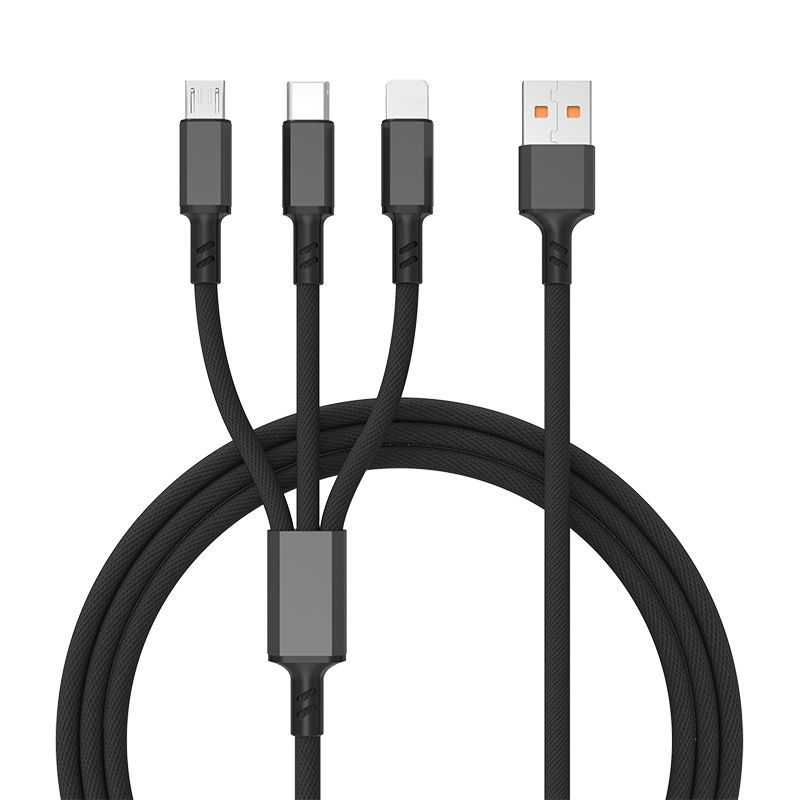 Uno a tres cable de datos tres en uno cable de carga para Apple Android tipo-C regalo logotipo fábrica al por mayor