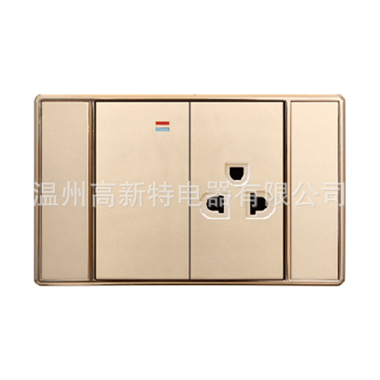 QC15YS 外贸美式开关118系列 QC 一开单控&一位泰式插座 泰国插座