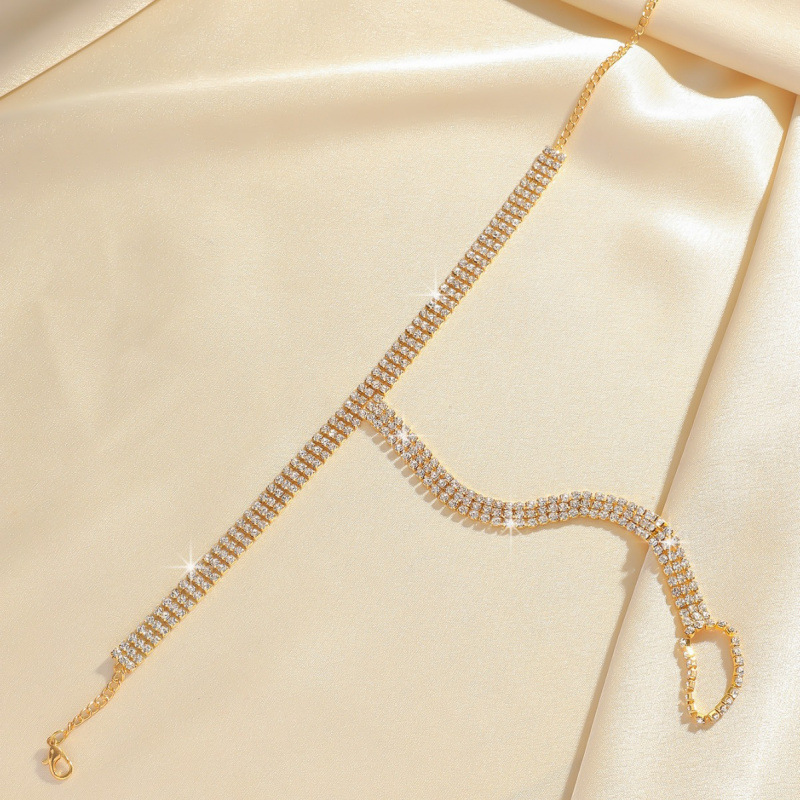 Heißer verkauf sommer strand mode straße schießen trendy frauen fuß ornamente legierung strass fußkettchen schmuck frauen_voghion.com
