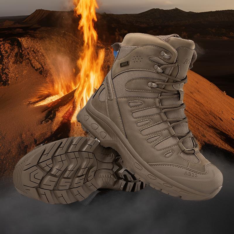 Botas de combate ultraligeras de una pieza de talla grande transfronterizas, nuevos zapatos transpirables de suela gruesa, hermosos zapatos de seguro laboral para hombres, botas cómodas