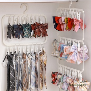 Jk Tie Storage Rack Dk Uniform Tie Display with Scarf and Scarf Hook Multi-Clip Large Capacity Without Clip Marks