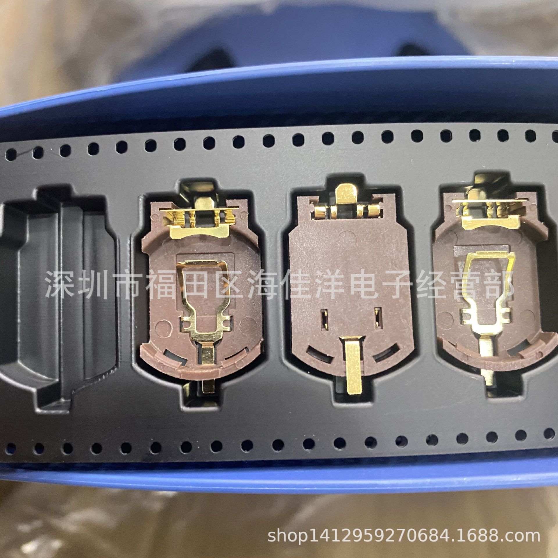 BS-8编带电池座 2032棕色加长款电池座 咖啡色BS-8电池座3V纽扣座