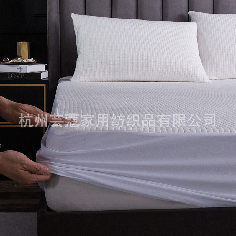 impermeable diafragma de cama de una sola pieza de fibra de bambú colchón protector cubierta sábanas de polvo cubierta de cama de cama de goma personalizada